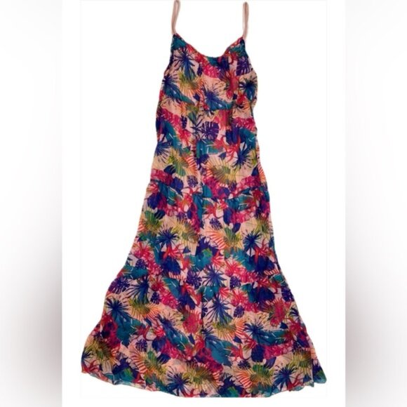 NWT ELENA BALDI ITALY Made 🇮🇹 SILK BLEND Tiered Blush  Maxi Dress M030L Sz L - Picture 1 of 12